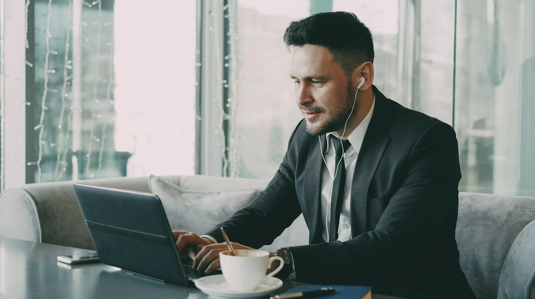 insurance agent with laptop